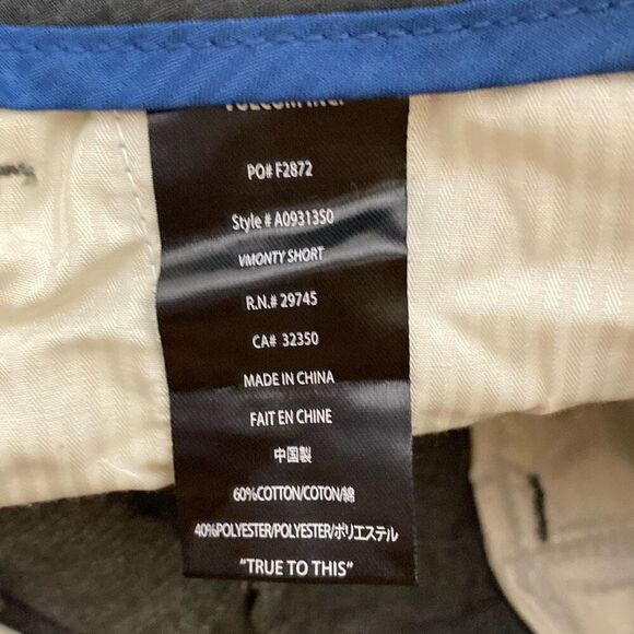 Volcom Men's Gray Solid Vmonty Casual Flat Front Shorts Size 32 - Picture 10 of 11